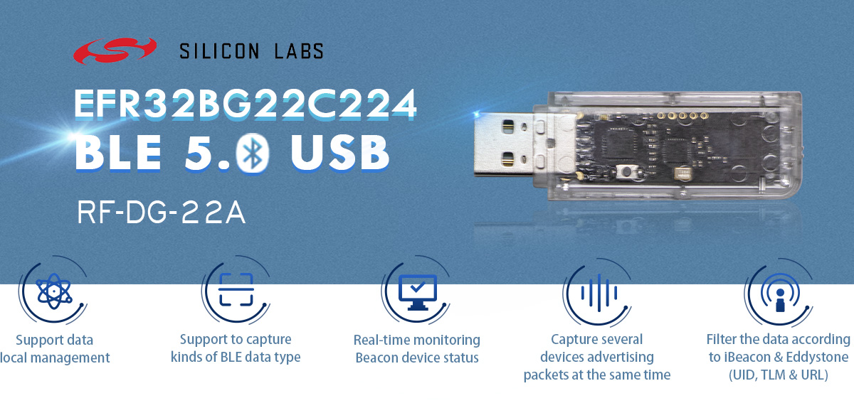 Tính năng của Cổng USB Bluetooth EFR32BG22 BLE5.0 RF-DG-22A