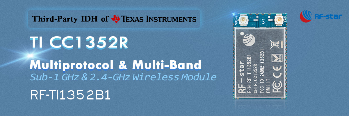 TI CC1352R Mô-đun không dây đa giao thức & đa băng tần dưới 1 GHz & 2,4 GHz RF-TI1352B1