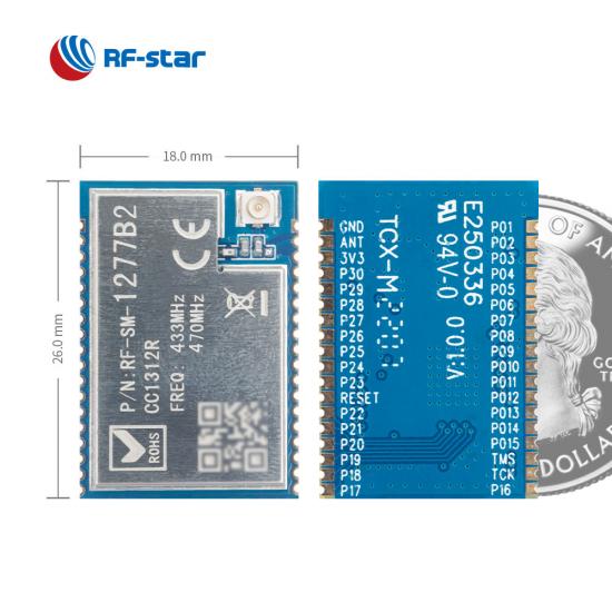 CC1312R Sub-1G Module Supporting 433 MHz 450 MHz Frequency